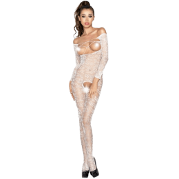 PASSION - WOMAN BS031 WHITE BODYSTOCKING ONE SIZE